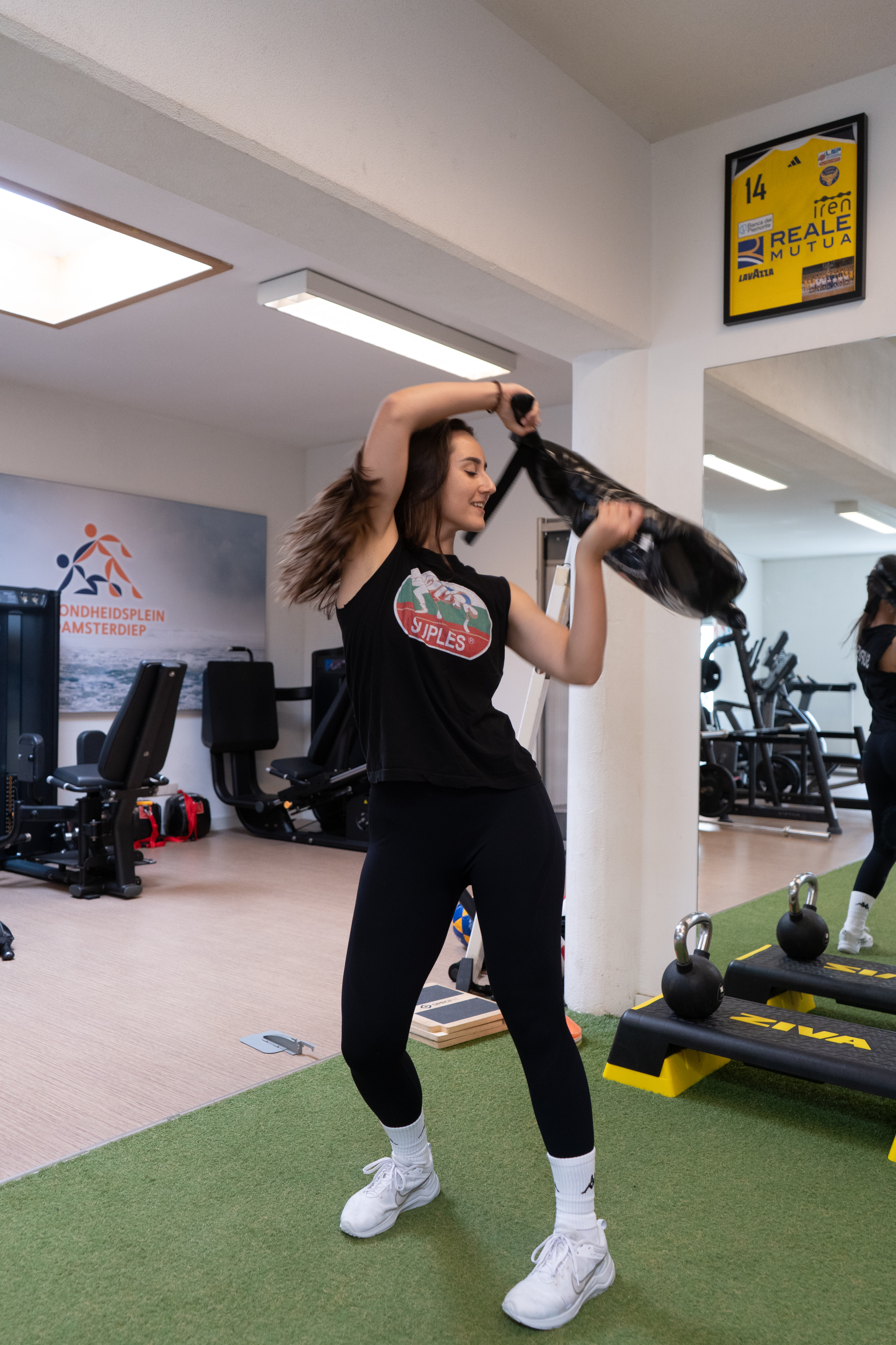 Bulgarian Bag workout in uitvoering